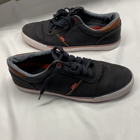 Levi’s Tennis Lace Up Sneakers Shoes Mens Size 12 Charcoal Colour - Picture 7 of 8